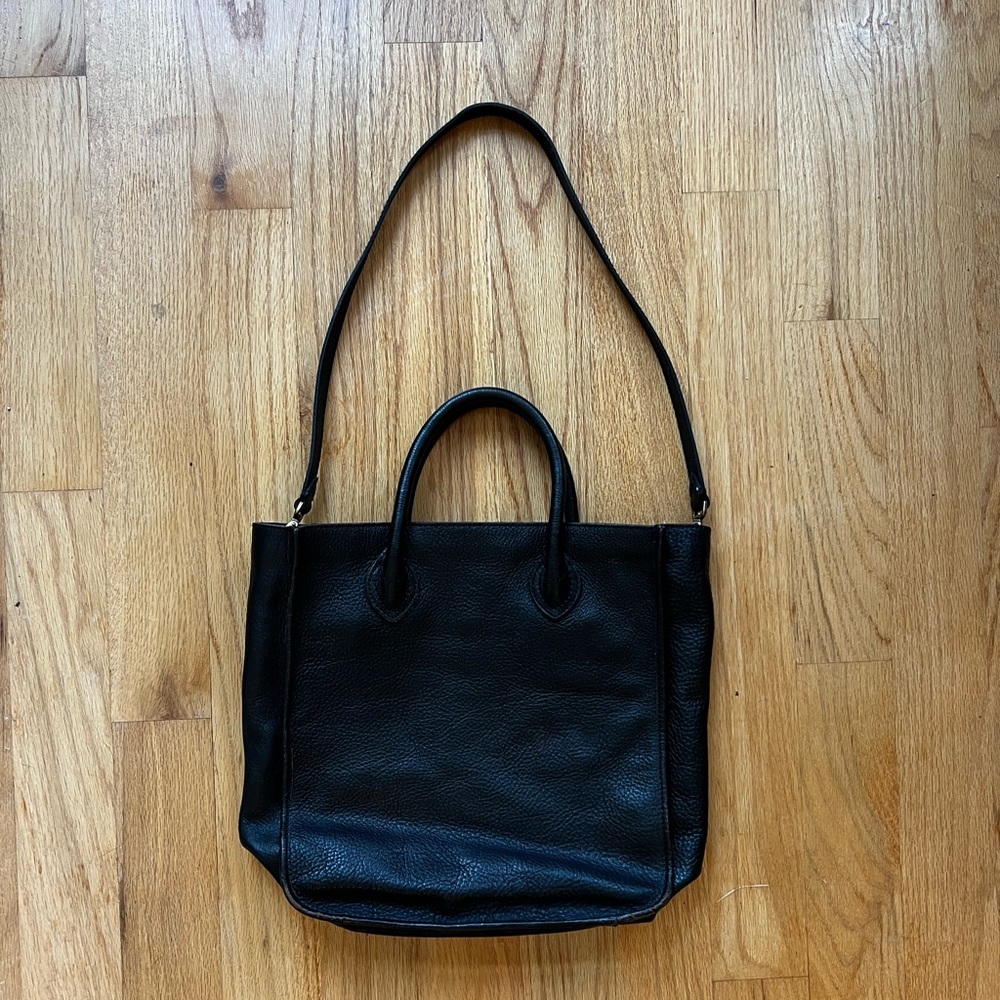 Madewell Black Leather Tote